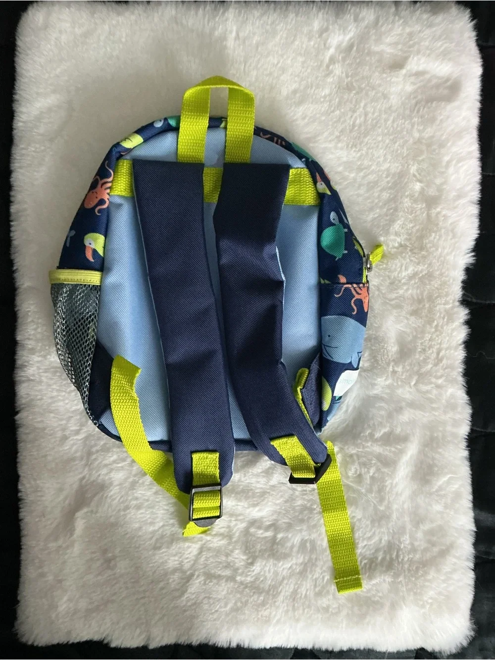 Carter's Navy Ocean Animal Kids Backpack with Lime Accents